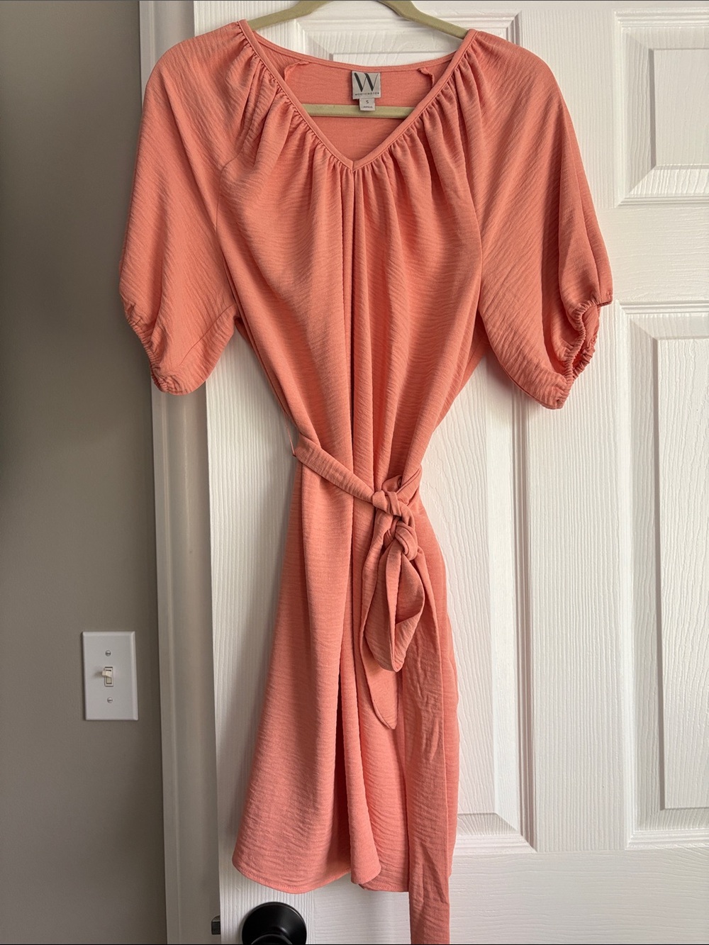 Worthington Coral Midi Dress with Self Tie Waist